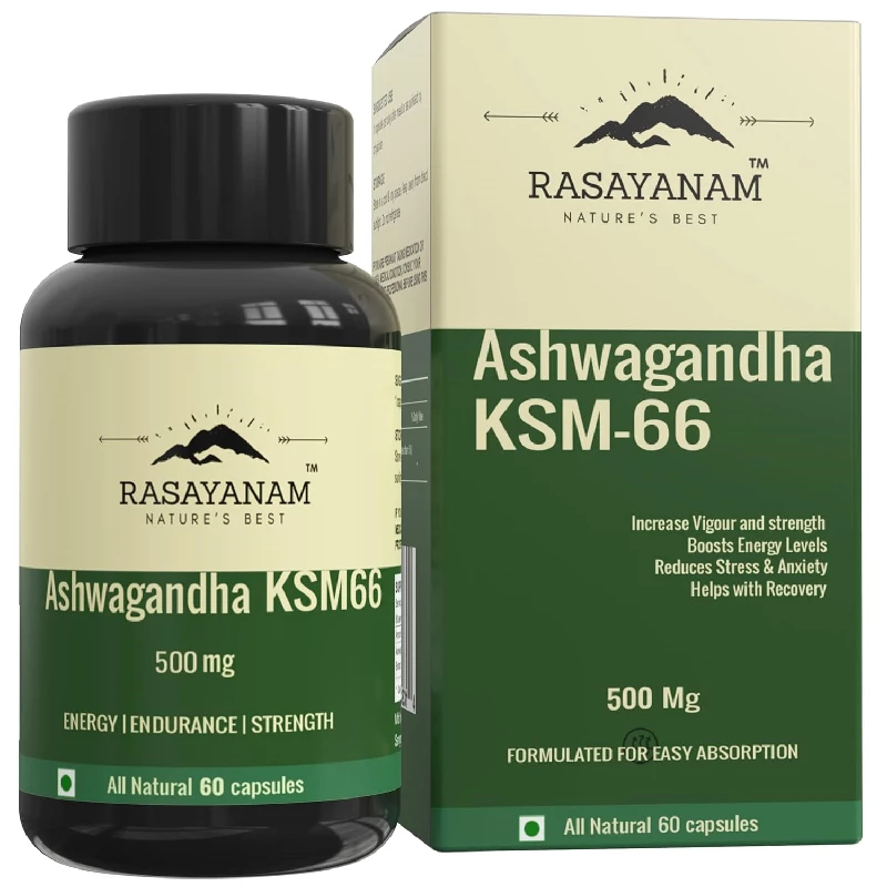 Rasayanam Ashwagandha KSM-66 500mg, 60 Capsules-1.webp